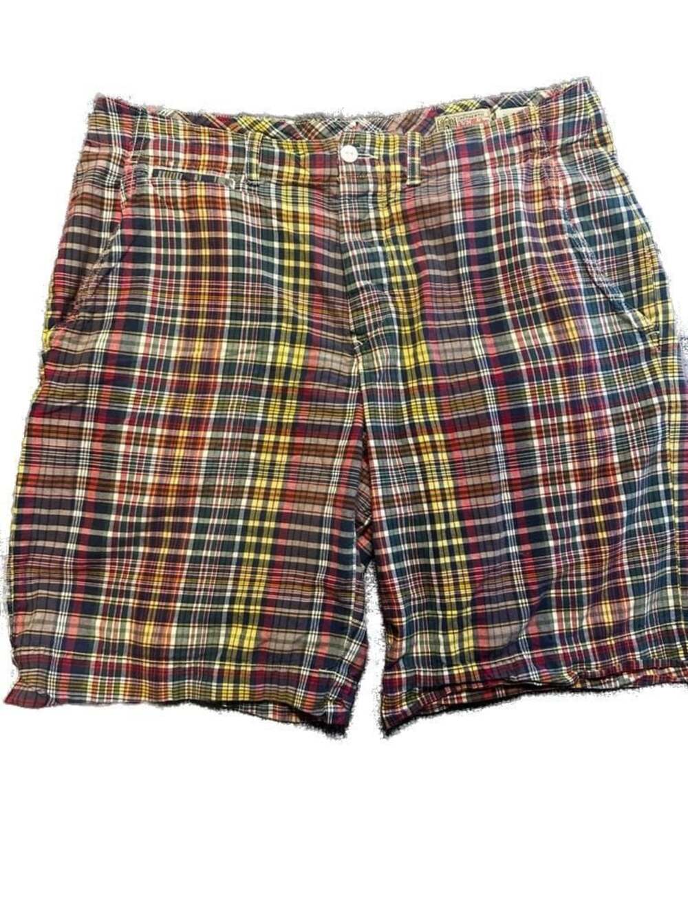 Ralph Lauren Authentic India Madras Plaid Shorts Size 33 Preppy Vintage Golf